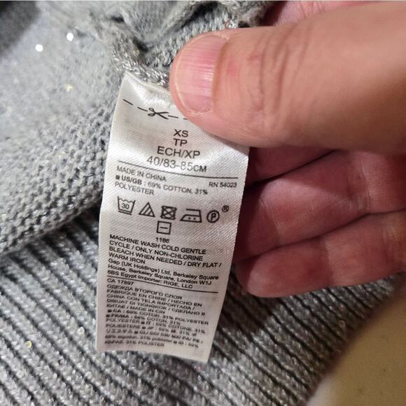 Banana Republic Sequin Cardigan Light Gray Sweater XS - Picture 6 of 6